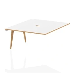 Image of Oslo 1600mm B2B Ext Kit White Top Natural Wood Edge Frame