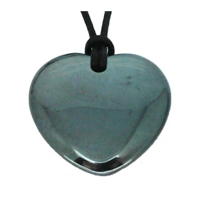 Image of Lucky Aries Birthstone Heart Pendant Zodiac Astrology Gemstone Hematite