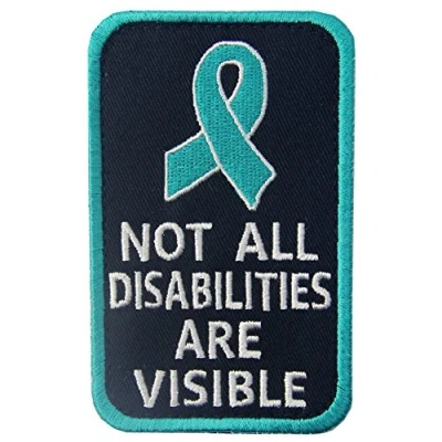 Image of Not All Disabilities are Visible Vests/Harnesses Service Dog Emblem Embroidered Fastener Hook &amp; Loop Patch