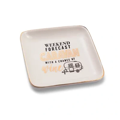 Image of Caravan with A Chance of Wine Ceramic Trinket Tray Sentimental Gift Idea 280000025