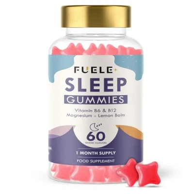 Image of FUELE+ Sleeping Gummies for Adults Sleep Aid with Magnesium, Lemon Balm, Ashwagandha, Vitamin B6 &amp; B12 Tender Gummy Supplement Restful and Relaxation