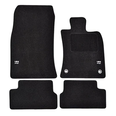 Image of Logo Tailored Black floor Car Mats for Hatch R56 2006 2013 4pcs