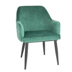 Image of Bolero Lia Velvet Effect Chairs Dark Green (2 Pack)