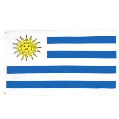 Image of AZ Flag Uruguay Large 5x8 Ft 100D Polyester Uruguayan Big Banner with Two Metal Grommets Fade Resistant Vivid Colors 5&#039; x 8&#039; Feet 250x150 Cm