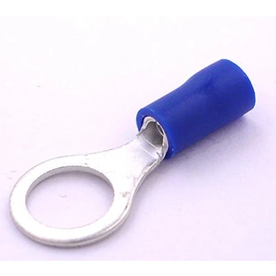 Image of Electrical Connectors 100x Insulated Ring Connector Terminals Blue 8.4mm Free First Class UK Postage!