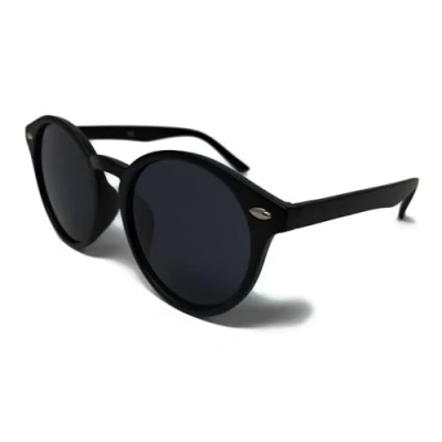 Image of WS UK Round Lens Sunglasses with UV400 Protection Unisex (Matte Black)
