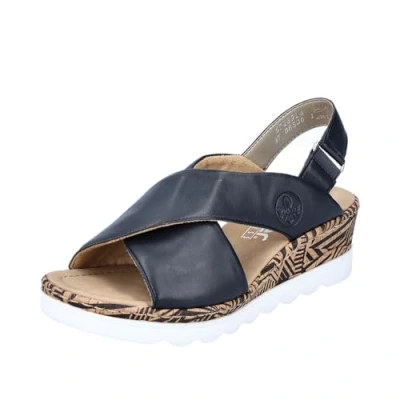 Image of Rieker Women&#039;s 67189 Sandal, Blue, 6 UK