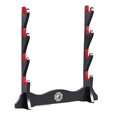 Image of Z fiber Sword Holder Japanese Velvet Padded Katana Stand Samurai Display Rack Support All 4 Tier