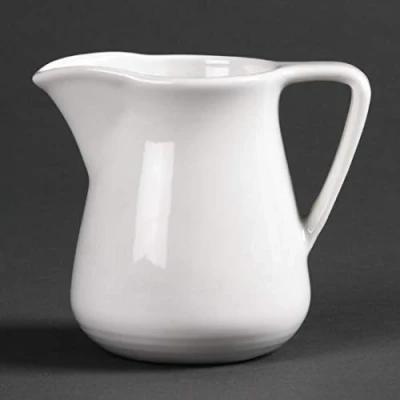 Image of Olympia Linear Cream Jugs 137Ml 5Oz Porcelain White Mug Cup Creamer Pitcher 12pc