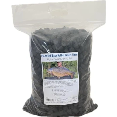 Image of Pre Drilled Black Halibut Carp Fishing Bait 14mm 5kg