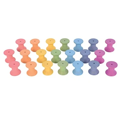 Image of TickiT 73975 Rainbow Wooden Spools Pack of 21