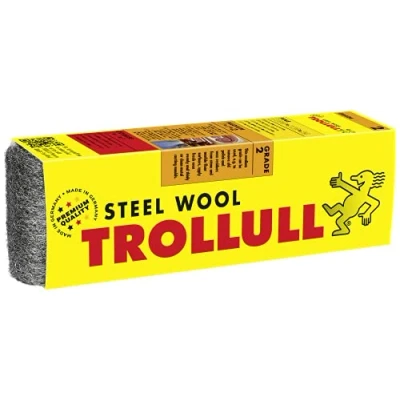 Image of TROLLULL Steel Wool Wire 200g medium 2, can be used to remove old wax or polish residues, apply wax, clean metal casting moulds