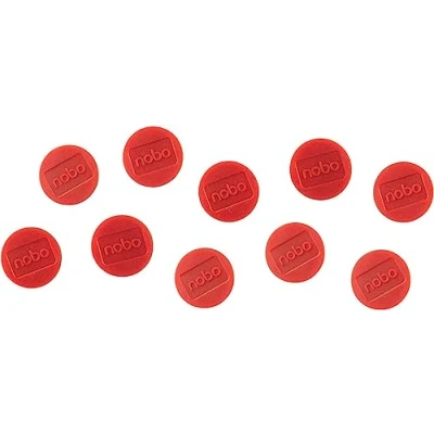 Image of Nobo Magnetic Whiteboard Magnets, 32 mm, Pack of 10, 1915300, Coloured