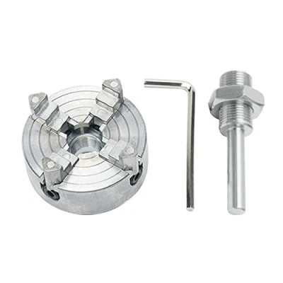 Image of Lathe Chuck, Zinc Alloy Three Jaw Z011A 4 Chuck M12*1 Mini with Hand Electric Drill Connecting Rod, Power Tool, for Woodworking, Small Metal Machine Tools