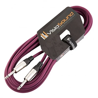 Image of Guitar Lead 6.35mm Mono Jack to Jack/Instrument Cable/Patch / 6 Colours 6m Purple