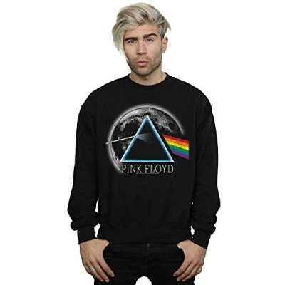 Image of Pink Floyd Men&#039;s Dark Side of The Moon Distressed Sweatshirt Black Large