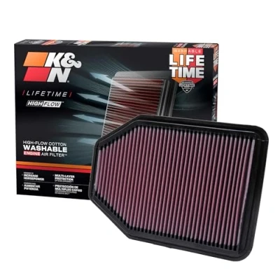 Image of K&amp;N Engine Air Filter: High Performance, Premium, Washable, Panel 2007 2018 Wrangler, 33 2364