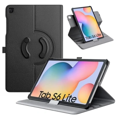 Image of TiMOVO Case for Samsung Galaxy Tab S6 Lite 2024/2022/2020, 90 Degree Rotating Stand Cover with S Pen Loop, Support Auto Wake Sleep 10.4&quot; Tablet, Black