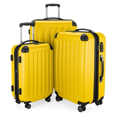 Image of HAUPTSTADTKOFFER SPREE Hard Shell Suitcase Trolley Travel 4 Double Wheels, yellow, 55 cm,