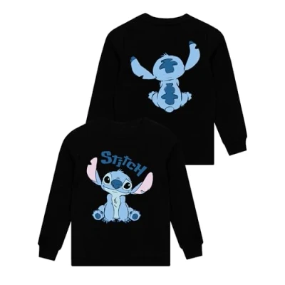 Image of Disney Lilo And Stitch Sweatshirt Jumper For Women Clothes Merchandise Black X Small