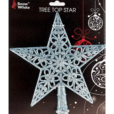 Image of PMS 20CM 5 TIP CHRISTMAS TREE TOP STAR ICE BLUE XMAS DECORATION
