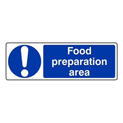 Image of 300mmx100mm Food Preparation Area Catering Sign Rigid Plastic