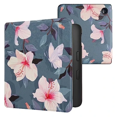 Image of kwmobile Case Compatible with Kobo Libra 2 eReader Cover Fuchsia White/Pink/Violet