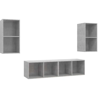 Image of vidaXL Wall mounted TV Cabinets 4 pcs Concrete Grey Engineered Wood