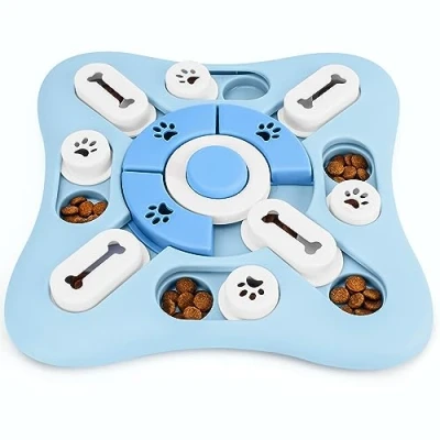 Image of Belle Vous Dog Puzzle Slow Feeder Toy Non Slip Puppy Treat Dispenser Bowl for Large or Small Dogs Interactive Feeding IQ Training, Improve Brain Stimulation/Enrichment and Entertainment
