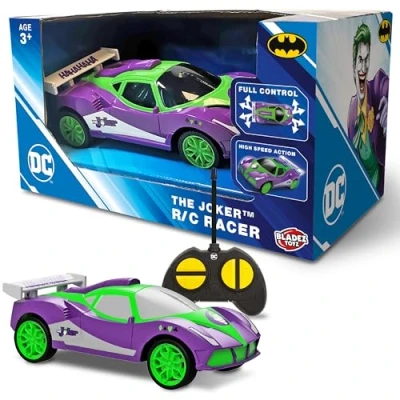 Image of BLADEZ Joker RC Racer, DC Comics and Batman, Remote Control Vehicle, Easy to use for kids age 3 above, Full function 1 28 Scale, Licensed Toy, Toyz