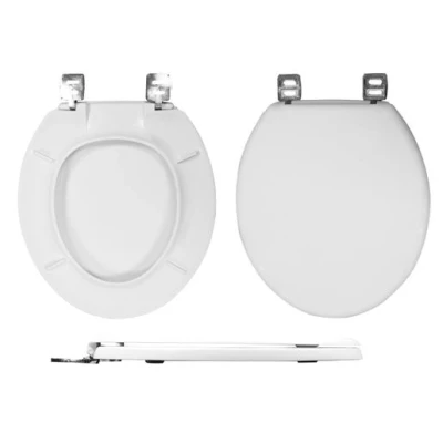 Image of Emerald White Toilet Seat and Cover with Stainless Steel Hinges