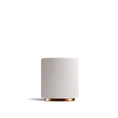 Image of Fellow Monty Milk Art Cups Double Wall Ceramic Cortado Mug, Matte White with Copper Base, 4.5 oz Cup