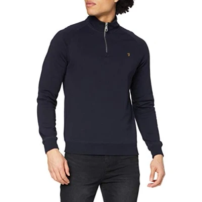 Image of Farah Men&#039;s Jim 1/4 Zip Sweatshirt, Blue, XXL UK