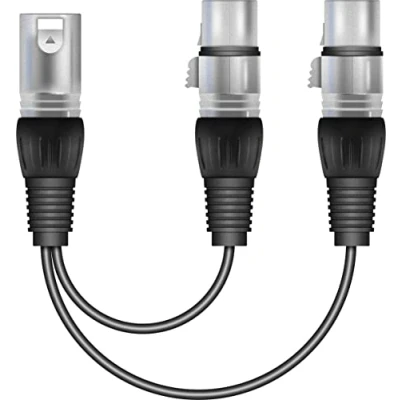 Image of SoundLAB 1 XLR Male to 2 Female Splitter for signal patch or splitting mixers, speakers and PA systems.