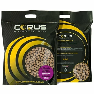 Image of Corus 5kg 15mm Carp Fishing Boilies Shelf life Baits Bait Monster crab &amp; Halibut