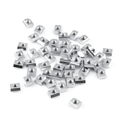 Image of Hilitand 50 Pcs Hammer Head Nut T Slot Nickel Coated Carbon Steel Furniture Tee Nuts for Aluminum Profile Woodworking