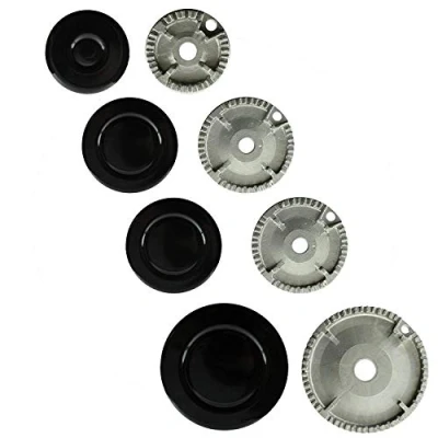 Image of SPARES2GO (Non Universal) Oven Cooker Hob Gas Burner Crown &amp; Flame Cap Kit for Leisure Oven/Cooker/Hob (Small, 2 Medium Large, 55mm 100mm)