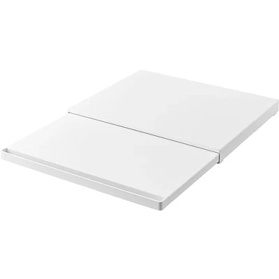 Image of YAMAZAKI Pull Out Tray for countertop, Legierter, Weiß, Stahl/Polypropylen/Silikon, Minimalistisches Design, W45xD39～64.5xH4 cm