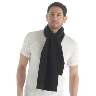 Image of Adore Home Mens Polar Fleece Scarf Thermal Winter Ski 25x160cm, Black