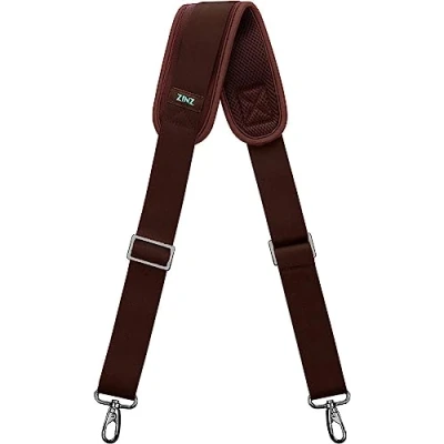Image of ZINZ Shoulder Strap, 57&quot; Padded Adjustable Bag Straps Replacement for Bags with D Ring (Brown, 003)