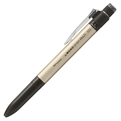 Image of Tombow Multi Pen 0.5mm Pencil and Ballpoint MONO Graph (Gold) CPA 161B in retal package