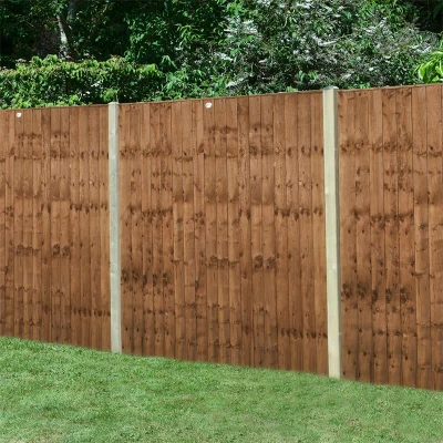 Image of Forest 6&#039; x 5&#039; Brown Pressure Treated Vertical Closeboard Fence Panel (1.83m 1.52m)