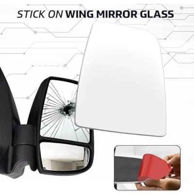 Image of Wing Mirror Glass fits Dacia Logan (2013 to 2020),Duster (2014 2017) &amp; Sandero (2008 2020) Right Driver Side