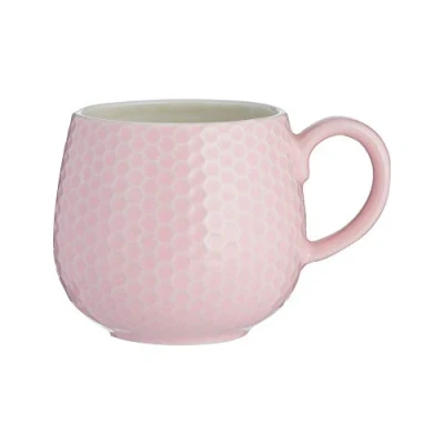 Image of Mason Cash Embossed Honeycomb Pink Mug, 35 CL