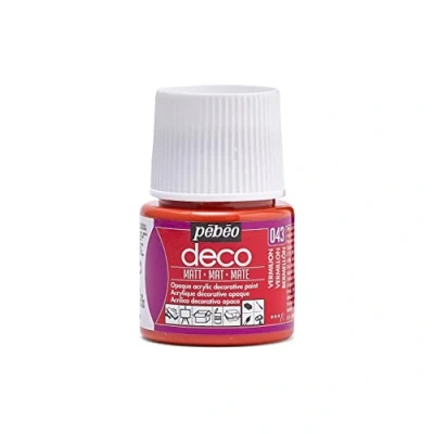 Image of Pebeo Deco Acrylic Matt Paint 45 Milliliter Bottle, Vermilion