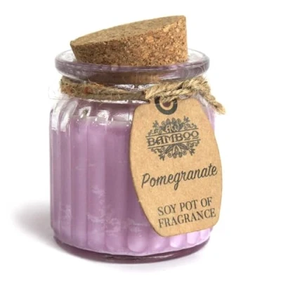 Image of Soy Pot Of Fragrance Glass Jar Candle Pomegranate