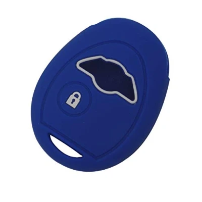 Image of Happyit Silicone Car Key Case Cover Compatible with bmw Mini Cooper S R50 R53 1 Buttons (Blue)