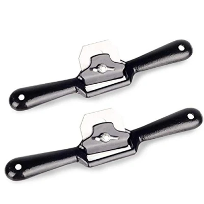 Image of DORALO Woodworking Spokeshave Plane,Hand Planes with Flat Base Plane Bench,Planer Cutting Edge Spoke Shave Hand Tool for Woodcarver Carpenter 1.8 Inch Sharpened Blade 2Pcs