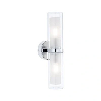 Image of Paulmann 71077 Wall luminaire Selection Bathroom Luena IP44 E14 230V max. 2x20W dimmable Chrome Glass