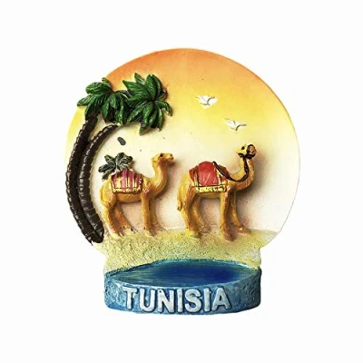 Image of Tunisia 3D Camels Refrigerator Magnet Resin Travel Souvenirs,Handmade Home &amp; Kitchen Decoration Fridge Collection Gift